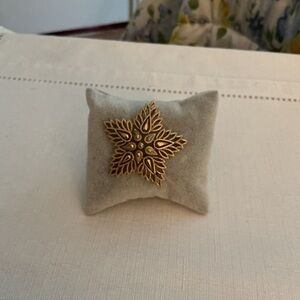 Trifari Vintage 1955 Floral Gold Plated Brooch